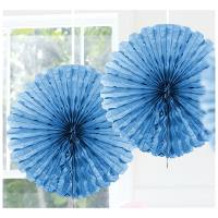 Decoratie waaier van papier   Honeycomb   lichtblauw   Dia 45 cm   Feest versiering