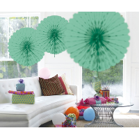 Decoratie waaier van papier   Honeycomb   mintgroen   Dia 45 cm   Feest versiering