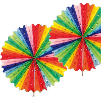 Decoratie waaier van papier   Honeycomb   regenboog   Dia 45 cm   Feest versiering