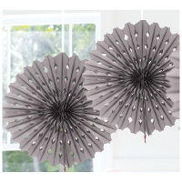 Decoratie waaier van papier   Honeycomb   zilver   Dia 45 cm   Feest versiering