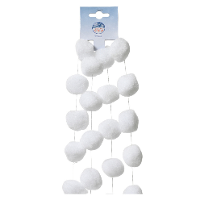 Decoris Sneeuwballen slinger   wit   180 cm   sneeuwversiering   Kerstmis decoratie