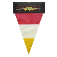 Den Bosch kleuren carnaval vlaggetjes   10 meter   plastic   rood wit geel   versieringen