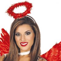 Diadeem engel   halo   rood   meisjes/dames   Halloween/carnaval thema