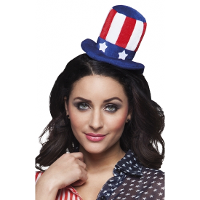 Merkloos Diadeem met Uncle Sam Amerikaanse vlag thema hoedje