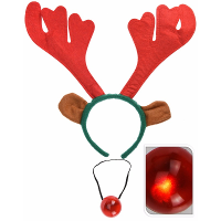 Diadeem   rendier gewei   met lichtgevende neus   kerst diadeem