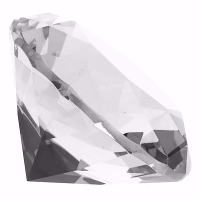 Diamant look a like   transparant   glas   6 cm   geslepen