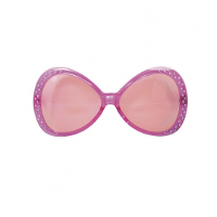 Diamant verkleed zonnebril XL roze