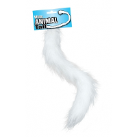 Dieren verkleed staart pluizig   wit   50 cm