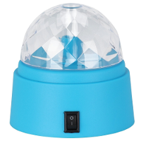 Disco lamp/licht   met 6 leds   draaiend/roterend met kleureffecten   kunststof   blauw