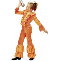 Merkloos Disco verkleedkleding   oranje   voor kinderen   meiden   70s   Seventies kostuum