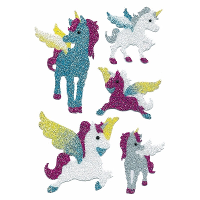 Eenhoorn stickers   glitters   2 vellen   zelfklevend   decoratie sticker