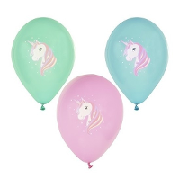 Eenhoorn thema print ballonnen 29 cm   6x stuks   Unicorn kinder verjaardag thema