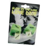 Erotisch spel seks/sex dobbelstenen   glow in the dark   2x stuks