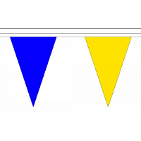 Extra lange vlaggenlijn   blauw/geel   20 meter   Zweden   Oekraine   kunststof   vlaggetjes