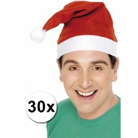 Faram Party Kerstmuts   30x   rood   acryl   volwassenen   verkleed accesoires