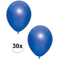 Feest ballonnen   metallic donkerblauw   30x stuks   30 cm   verjaardag versiering