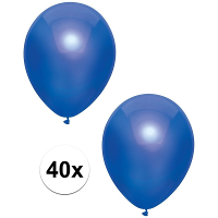 Feest ballonnen   metallic donkerblauw   40x stuks   30 cm   verjaardag versiering