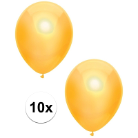 Feest ballonnen   metallic geel   10x stuks   30 cm   verjaardag versiering