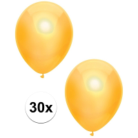 Feest ballonnen   metallic geel   30x stuks   30 cm   verjaardag versiering