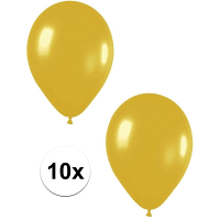 Feest ballonnen   metallic goud   10x stuks   30 cm   verjaardag versiering