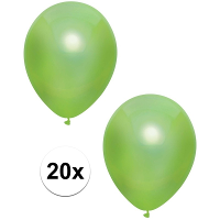 Feest ballonnen   metallic lichtgroen   20x stuks   30 cm   verjaardag versiering