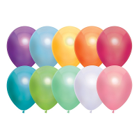 Merkloos Feest ballonnen   metallic multi   10x stuks   30 cm   verjaardag versiering