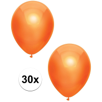 Feest ballonnen   metallic oranje   30x stuks   30 cm   koningsdag versiering