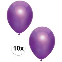 Feest ballonnen   metallic paars   10x stuks   30 cm   verjaardag versiering