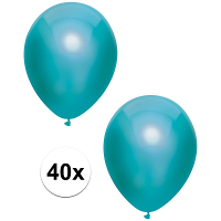 Feest ballonnen   metallic petrol blauw   40x stuks   30 cm   verjaardag versiering