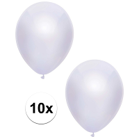 Feest ballonnen   metallic wit   10x stuks   30 cm   verjaardag versiering