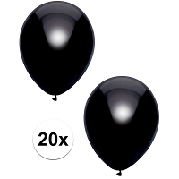 Feest ballonnen   metallic zwart   20x stuks   30 cm   verjaardag versiering