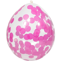 Feest ballonnen transparant met confetti   roze   4x stuks   30 cm