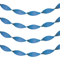 Feest slinger   3x   blauw   crepe papier   24 meter   draaislinger decoratie