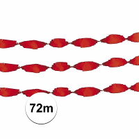 Feest slinger   3x   rood   crepe papier   24 meter   draaislinger decoratie