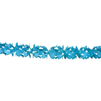 Feest slinger/guirlande   blauw   papier   6 meter   verjaardag