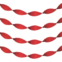Feest slinger   rood   crepe papier   24 meter   draaislinger decoratie