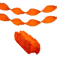 Feest/verjaardag/Koningsdag slinger   2x   crepepapier   oranje   24 meter
