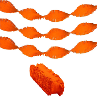 Feest/verjaardag/Koningsdag slinger   3x   crepepapier   oranje   24 meter