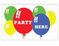 Feest vlag met ballonnen 150 x 90 cm
