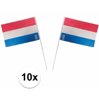 Feest zwaaivlaggetje   10x   Nederlandse vlag   20 x 30 cm   kunststof   handvlaggetjes   Holland
