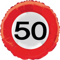 Feestartikelen folie ballon verkeersborden 50 jaar