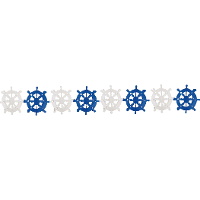 Feestartikelen maritiem thema   stuurwielen   400 cm   blauw/wit   papier