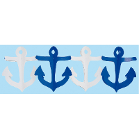 Feestslinger Maritiem thema   Ankers   slinger   papier   300 cm   breedte 8 cm