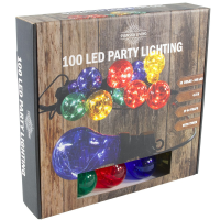 Feestverlichting timer lichtsnoer   10 gekleurde bolletjes   IP44   timer