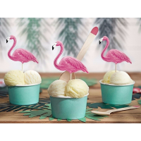 Flamingo cocktailprikkers 6 stuks