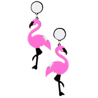 Flamingo oorbellen   roze   Hawaii   Tropical party   dames   carnaval verkleed accessoires
