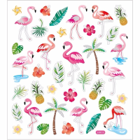 Flamingo thema kinder stickers gekleurd 37 stuks