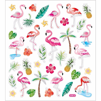 Flamingo thema kinder stickers   gekleurd   37x stuks   kinder dagboek stickers