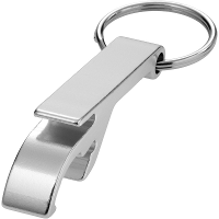 Flessen openers sleutelhanger   zilver   5.5 Cm   met sleutelsring
