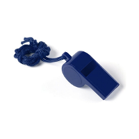 Fluitjes van kunststof   Multipack van 10x stuks   blauw   aan koordje   herrie maken   sport